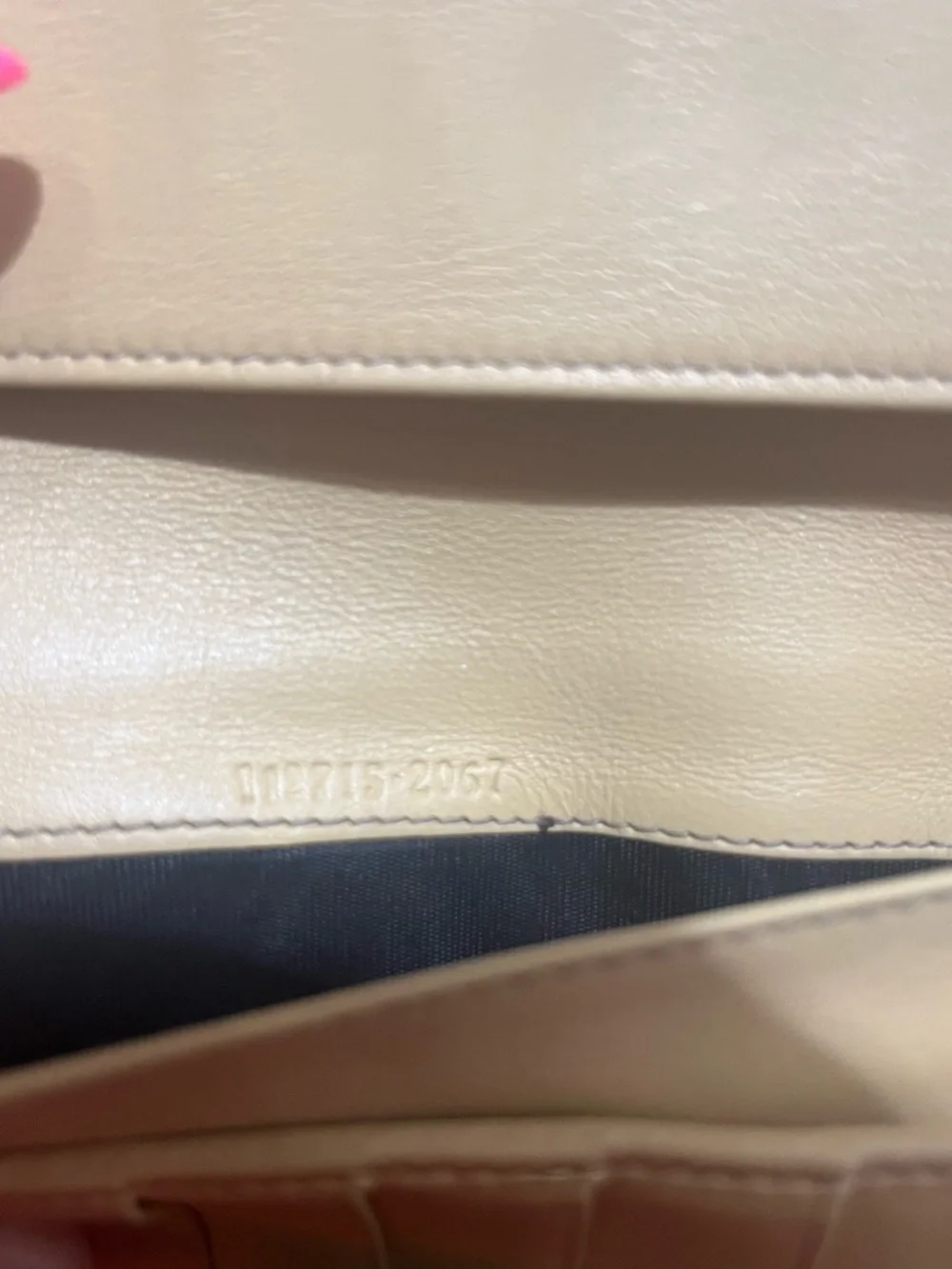 Gucci Beige Monogram GG Continental Wallet with Yellow Trim Authentic - Picture 10 of 11